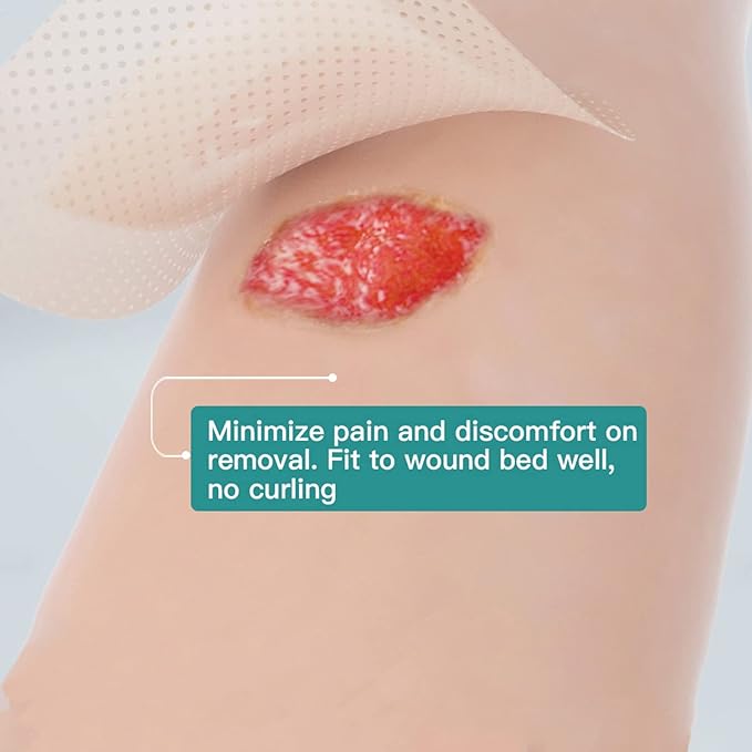 Dimora Silicone Foam Dressing with Border Adhesive 6"x6" Waterproof Wound Dressing Bandage for Wound Care 10 Pack