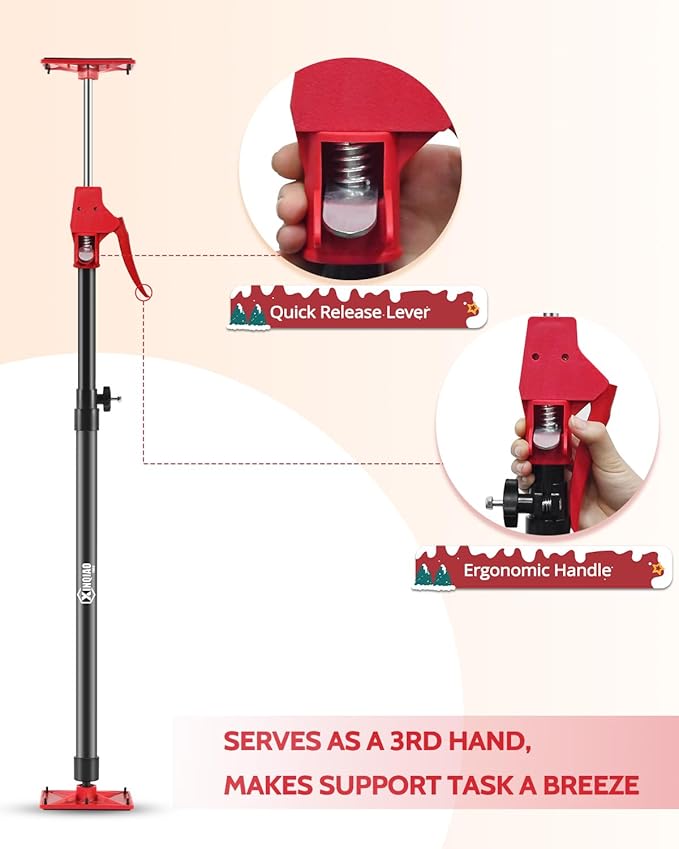 XINQIAO Cabinet Jacks for Installing Cabinets, Light Duty Third Hand Tools Adjustable Support Pole from 45 in to 113.6 in, 8 PCS