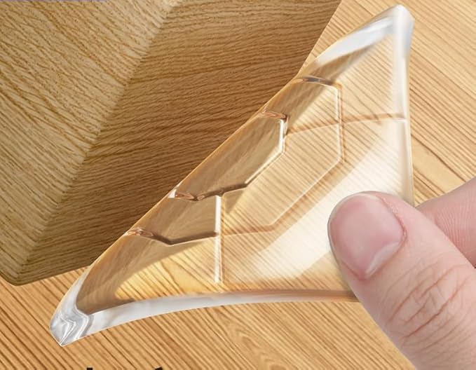 Clear Silicone Cabinet Door Bumpers,Squares 8 Pcs,Self-Adhesive Sound Dampening Pads,Surface Protection & Anti-Friction for Drawers, Table Bottoms,Wall Door Stoppers, Transparent Adhesive Pads