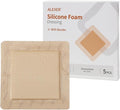 Jointown Foam Wound Care Dressing, Adhesive Silicone Foam Dressing with Border, Waterproof Bed Sore Bandages, 6"x6", 5 PCS