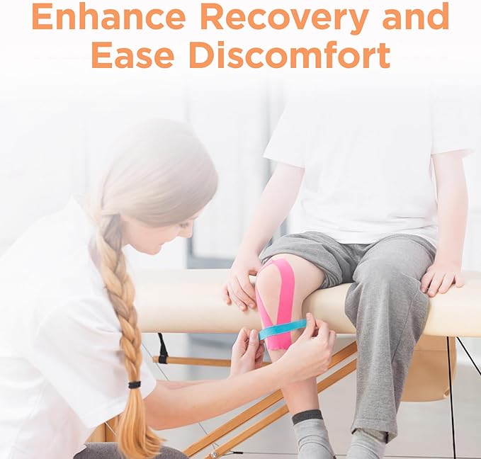 OK TAPE Regular Original Cotton Kinesiology Tape (2 Pack), Elastic Water Resistant Therapeutic Athletic Tape, Latex Free, Injury Recovery, Uncut K Tape 2in×16.4ft - Beige