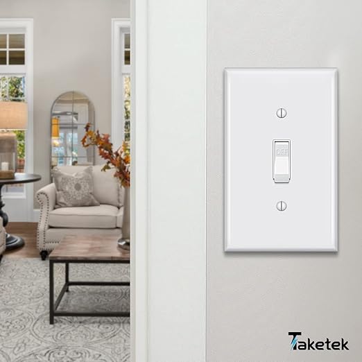 Light Switch Cover, Standard Size Toggle Light Switch Wall Plate,White, Wall Plates for Light Switches, White, 20 Pack