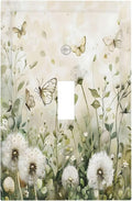 Dandelions Butterflies Watercolor Wildflowers Floral Decorative Light Switch Cover 1 Gang Single Toggle Device Electrical Faceplate Switchplates Decorator Outlet Wall Plate for Bedroom Living Room