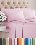Full 6 Piece Sheet Set - Cooling & Breathable Bed Sheets - Hotel Luxury Bed Sheets for Women, Men, Kids & Teens - Bedding with Deep Pockets & Easy Fit - Soft and Wrinkle Free - Full Light Pink Sheets