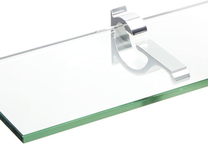Spancraft Glass M-4.75x21-Chrome Monarch Glass Shelf, Chrome, 4.75" x 21"