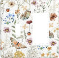 Boho Multicolor Flower Butterfly Insect Floral Outlet Covers 1 Toggle 1 Rocker Combination Decorative Wall Plate Electrical Switch Plates Light Switch Cover Plate for Bedroom Living Room Decor