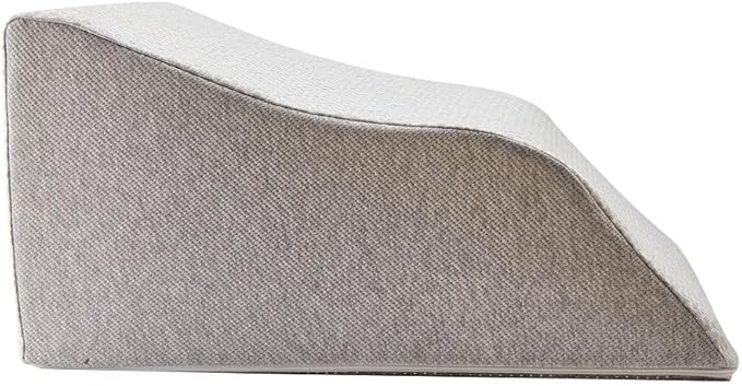 Lounge Doctor Elevating Leg Rest Wedge Pillow with Memory Foam, Light Blue, Medium