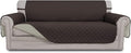 Easy-Going Reversible Couch Cover for 3 Cushion Couch Sofa Cover for Dogs Water Resistant Furniture Protector Cover with Foam Sticks Elastic Straps for Pet Cat (Sofa, Chocolate/Beige)
