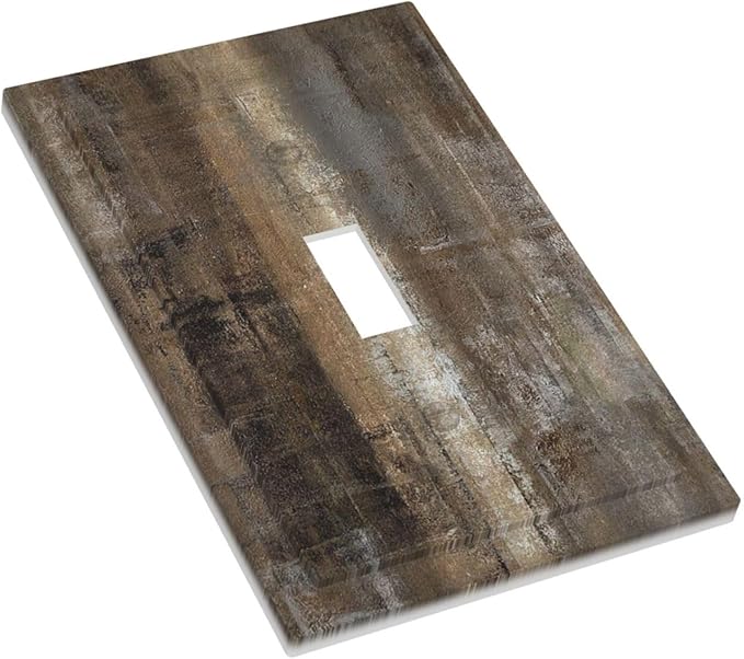 Decorative Light Switch Cover Old Vintage Copper Rustic Rusty Modern Tan Brown 1 Gang Single Toggle Device Electrical Faceplate Switchplates Decorator Outlet Wall Plate for Farmhouse Cabin