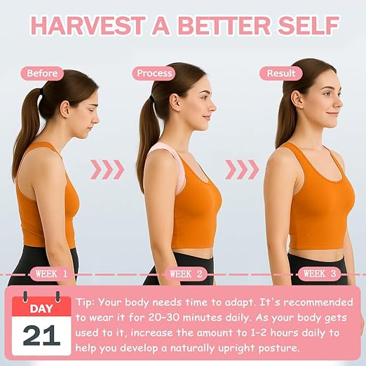 Posture Corrector for Women - Thin & Invisible Back Brace for Posture - Adjustable Back Support Brace - Relieve Upper Back Discomfort & Regain Confidence, S(28-35") 1 PCS