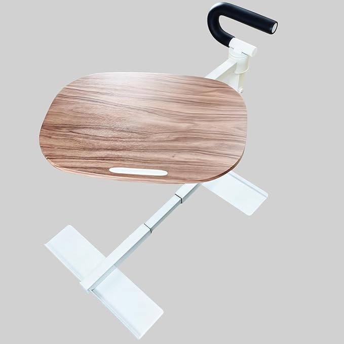 (White 360° Sofa Rotating Table) Auxiliary Standing Tray 360 Degree and Height Adjustable Rotating TV and Laptop Table, Ergonomic Auxiliary Safety Standing Handle