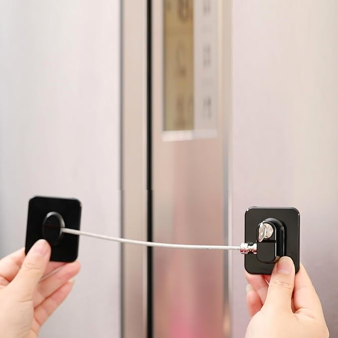 YEYA Upgraded Refrigerator Lock 2 Pack, Mini Fridge Lock for Kids, Child Safety Cabinet Doors