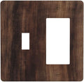 Decorative Outlet Covers Rustic Farmhouse Brown Wood Barn Door 2-Gang Combo Light Switch Cover Plate Single Toggle/Rocker Wall Plate Plug Switch Plate Covers for Bathroom Decor