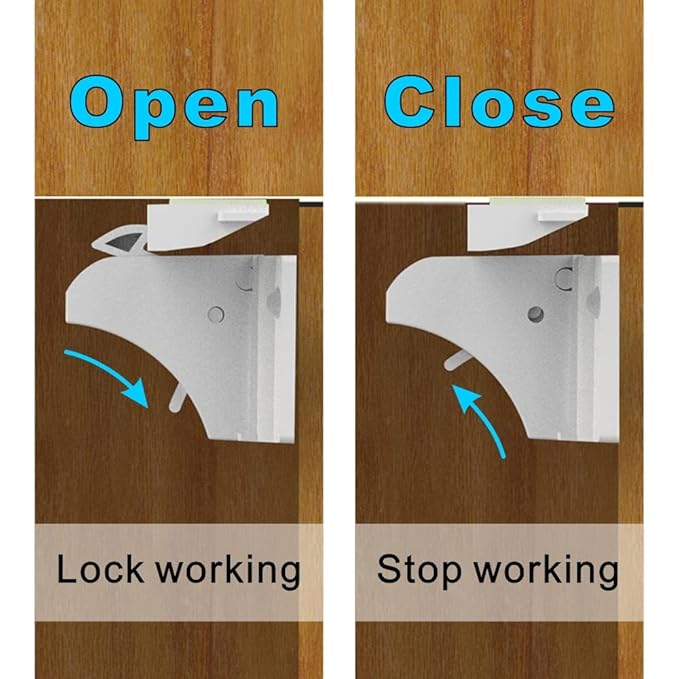 Upgraded (12Locks and 3Keys) Baby Proofing Magnetic Safety Locks with 3M Adhesive,One Minute Fast, Easy and No Drill Installation