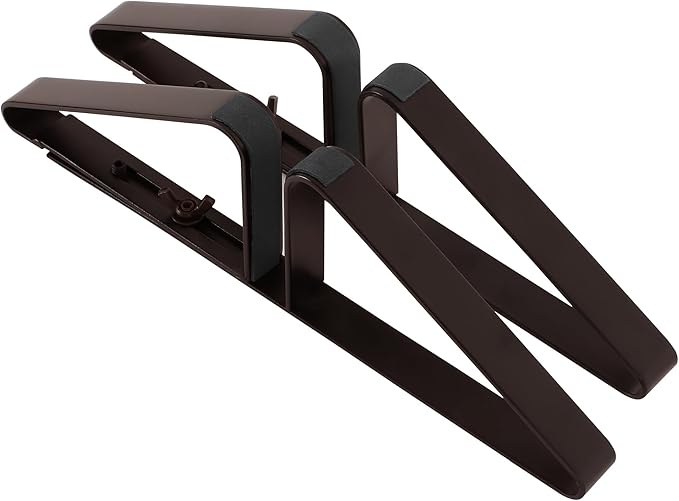 Support Feet for Pet Gate (Updated Version), Pet Gate Metal Support Feet Set of 2 for Extra Wide Foldable Dog Gate, Easy to Install, A Pair of Safety Fence Feet for Wooden Dog Gate, Brown