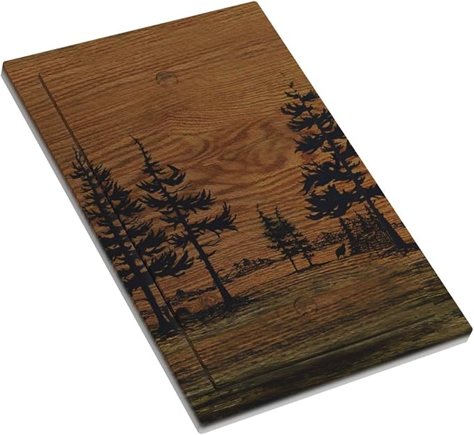 Decorative Light Switch Cover Plate Rustic Farmhouse Brown Board Pine Tree Wood Grain 1 Gang No Device Single Blank Outlet Covers Wall Plate Switch Plate Covers for Bathroom Decor
