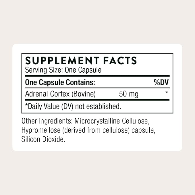 THORNE - Adrenal Cortex - Supplement for Cortisol Management - Support Healthy Adrenal Gland Function, Immune System, Stress Management, Fatigue & Metabolism* - 60 Capsules