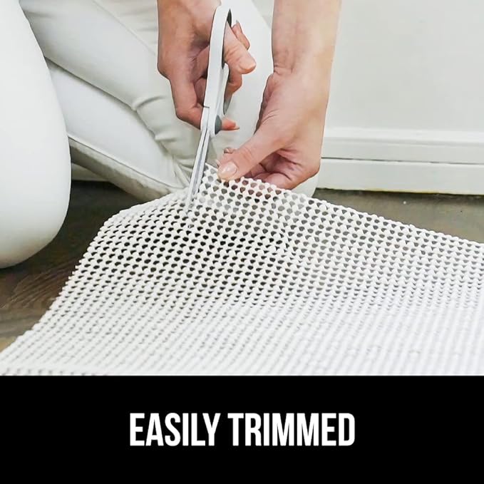 GORILLA GRIP Strong Rug Pad Gripper, 5x7 FT, US Designed, Grips Help Keep Area Rugs Safe and in Place, Slip and Skid Resistant Pads for Hard Floors, Under Carpet Mat Cushion and Hardwood Protection