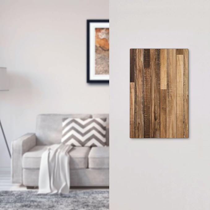 Rustic Brown Wood Splicing Vintage Dark Oak Print Light Switch Cover Plate 1 Gang No Device Blank Electrical Wall Plates Faceplate Decorative Switch Plate Covers for Farmhouse Home Decor