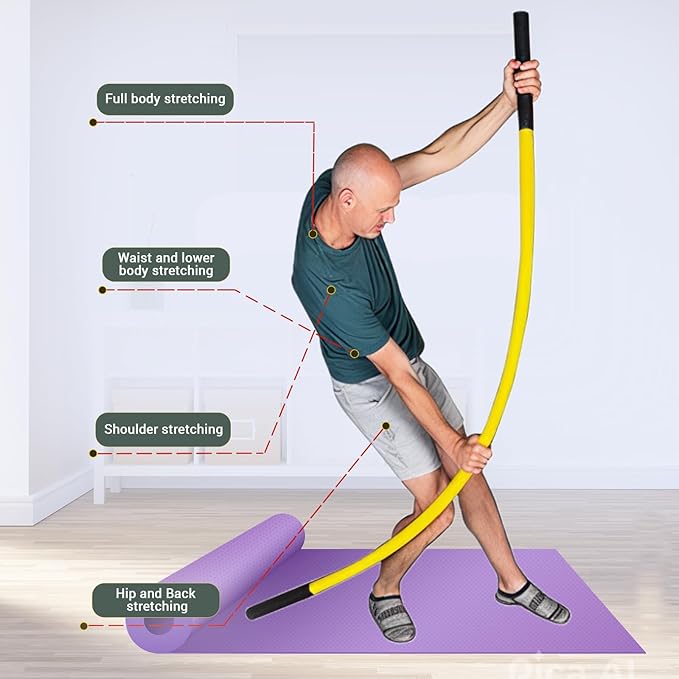 Stretch Stick | Enhance Flexibility, Mobility, and Strength with Active Stretching for Fitness, Golf, Running, Pickleball, and More | Durable and Flexible (1 Pair of Sticks)