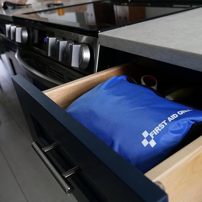 First Aid Only 298 Piece All-Purpose Emergency First Aid Kit for Home, Office, Car, Apartment, Dorm, and Camping, Travel-Friendly Compact Pouch Fits in Backpacks, Suitcases, Cabinets, and Drawers