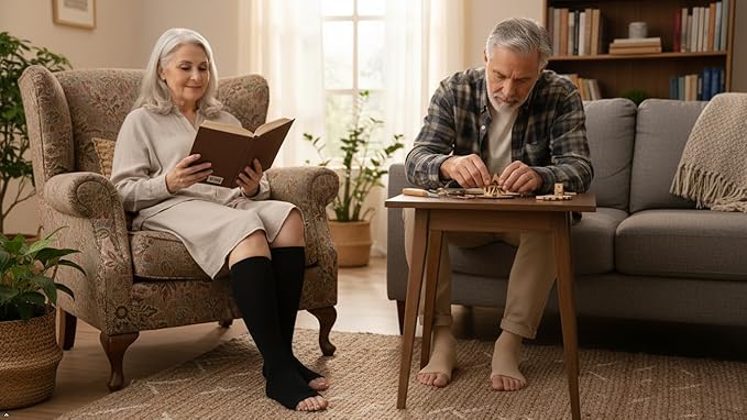 Plus Size Compression Socks: Wide Calf Toeless Stockings for Men Women - Open Toe 20-30 mmHg Compression Hose Support for Travel Nurses