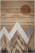 Wooden Planks Mosaic Snow Mountain Sun Light Switch Cover Plate 1 Gang No Device Blank Electrical Wall Plates Faceplate Decorative Switch Plate for Farmhouse Home Decor