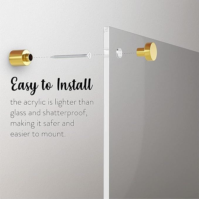 Acrylic Dry Erase Board for Wall with Stylish Border - Shipped Next Day, Made in USA, Non-Magnetic Whiteboard, Wall Mounted Board, Easy to Clean (Clear - 12x18)