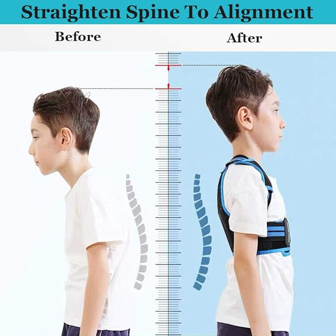 Lexniush Professional Posture Corrector for Kids and Teens, Effective Upper Back Posture Brace for Teenagers Boys Girls Spinal Support to Improves Slouch, Prevent Humpback, Relieve Back Pain