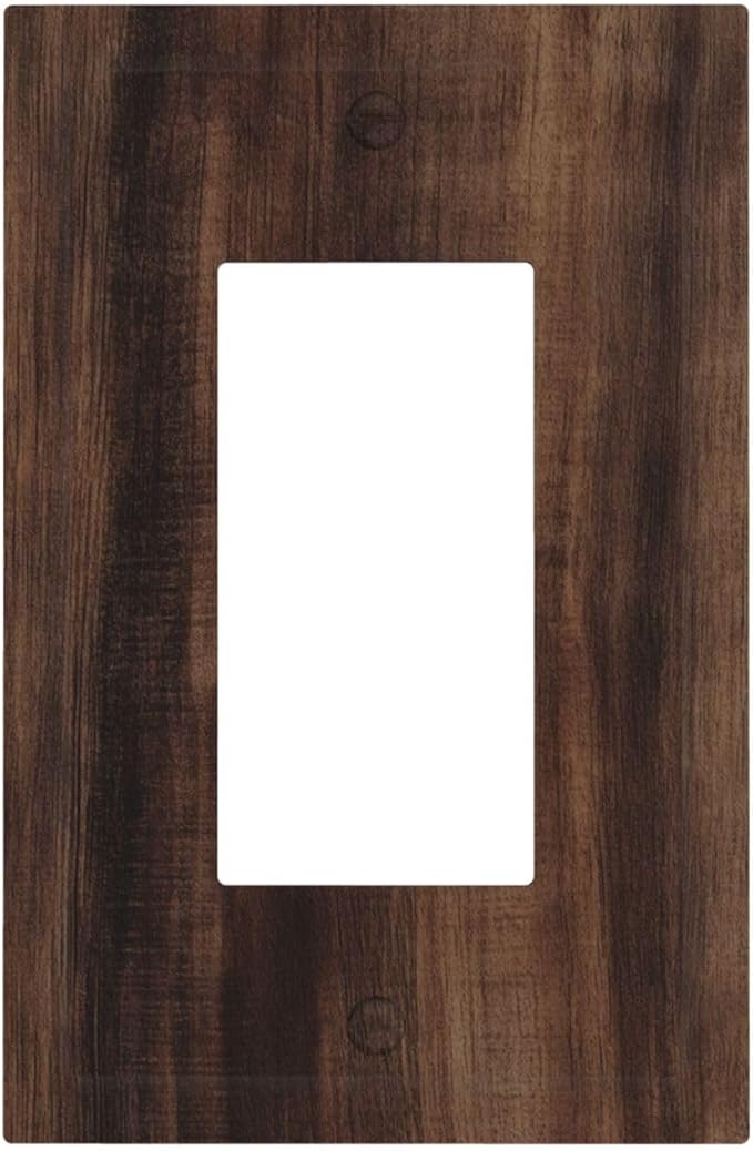 Decorative Outlet Covers Rustic Farmhouse Brown Wood Barn Door 1 Gang Rocker Light Switch Cover Plate Single Gfci Light Switch Covers Wall Plate for Bathroom Decor