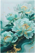 Decorative Light Switch Cover Plate Gold Green Floral Gilt Marble Flower 1 Gang No Device Single Blank Outlet Covers Wall Plate Switch Plate Covers for Bathroom Decor