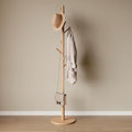 Solid Wood Coat Rack, Freestanding Coat Rack for Entryway, Hallway, Bedroom, Living Room, 15" x 15" x 67.3", Natural