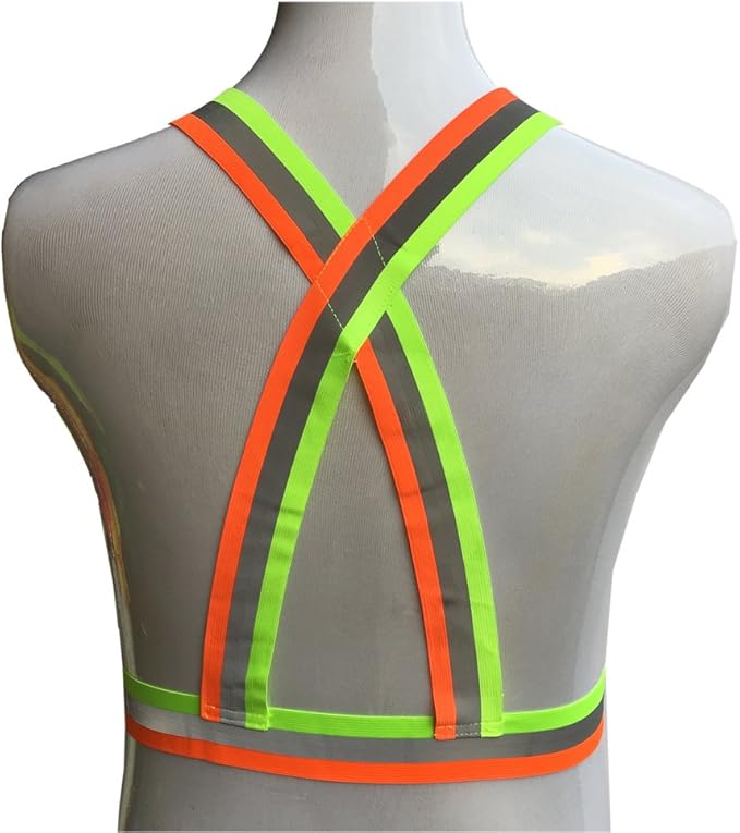 zojo Reflective Vest | Lightweight, Adjustable & Elastic | Safety & High Visibility for Running, Jogging, Walking,Cycling | Fits Outdoor Clothing (Pack of 10, Mixture Neon Orange & Yellow)