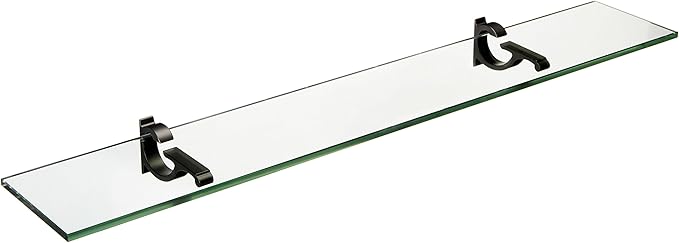 Spancraft Glass M-6x12-Black Monarch Glass Shelf, Black, 6" x 12"