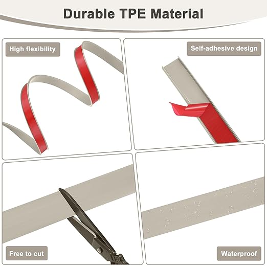 U-Shape Edge Banding, 0.98 Inch x 32.8 FT Self Adhesive Rubber Edge Trim Flexible TPE Corner Protector for Desk/Shelves/Furniture/Countertop/Table/Cabinet/Plywood [Khaki]