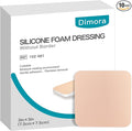 Dimora Silicone Foam Dressing Without Border 10 Pack- 3"x 3" Highly Absorbent Adhesive Waterproof Bandages for Wounds, Cuttable Pads for Wound Care and Dressings