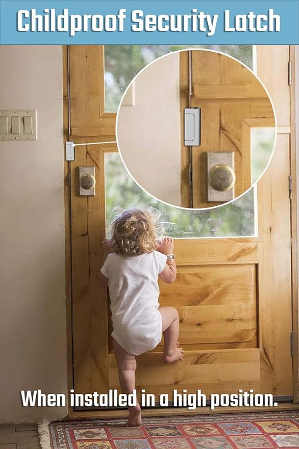 5PACK Home Security Door Reinforcement Lock Childproof, Add High Security to Home Prevent Unauthorized Entry, Aluminum Construction Finish, Frame Lock, Silver