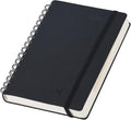 POPRUN 2026 Daily Planner One Page per Day (Medium 6'' x 8.5'') - 12 Months Calendar Appointment Book with Hourly Slots, Inner Pocket, Monthly Tabs, Pen Holder - Black