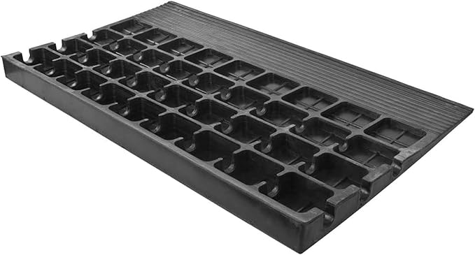 Silver Spring 2.5" High Rubber 3-Channel Threshold Ramp for Wheelchairs, Mobility Scooters, and Power Chairs, with Slip-Resistant Surface - DH-UP-8