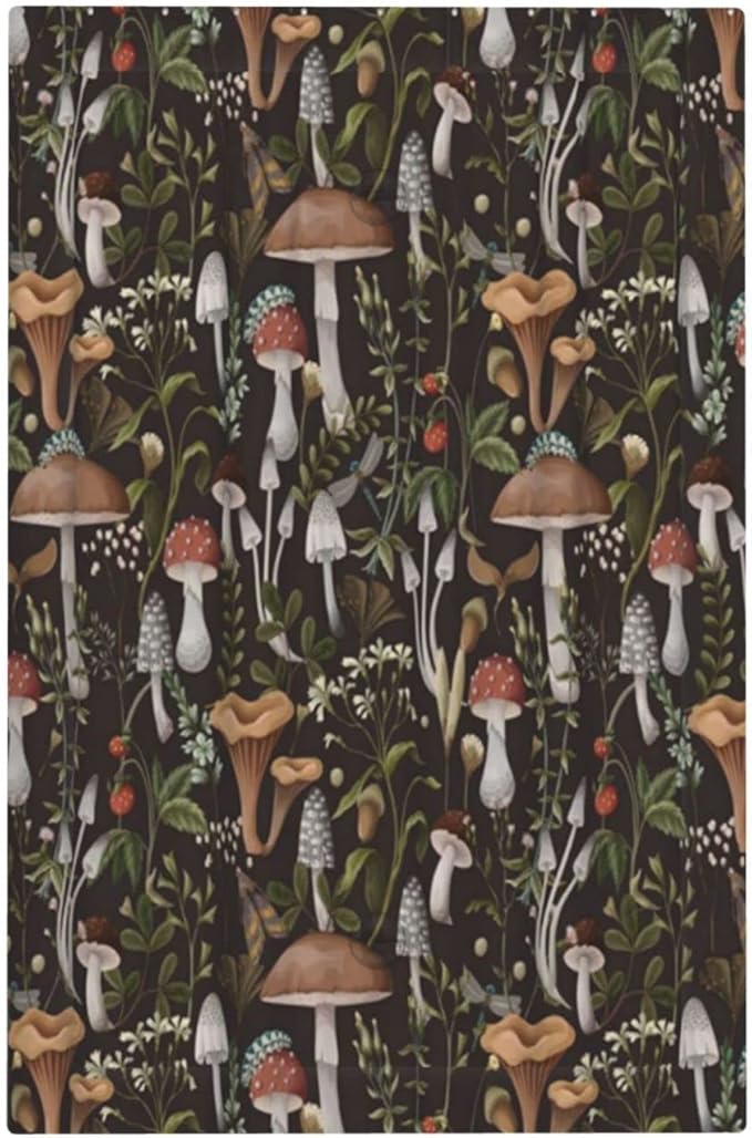 Funky Retro Vintage 70s 60s Boho Hippie Mushroom 1 Gang No Device Light Switch Cover Decorative Single Blank Wall Plate Covers Bohemian Floral Electrical Switchplate Faceplate for Bathroom