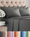 Full 6 Piece Sheet Set - Cooling & Breathable Bed Sheets - Hotel Luxury Bed Sheets for Women, Men, Kids & Teens - Comfy Bedding w/Deep Pockets & Easy Fit - Soft & Wrinkle Free - Full Charcoal Sheets