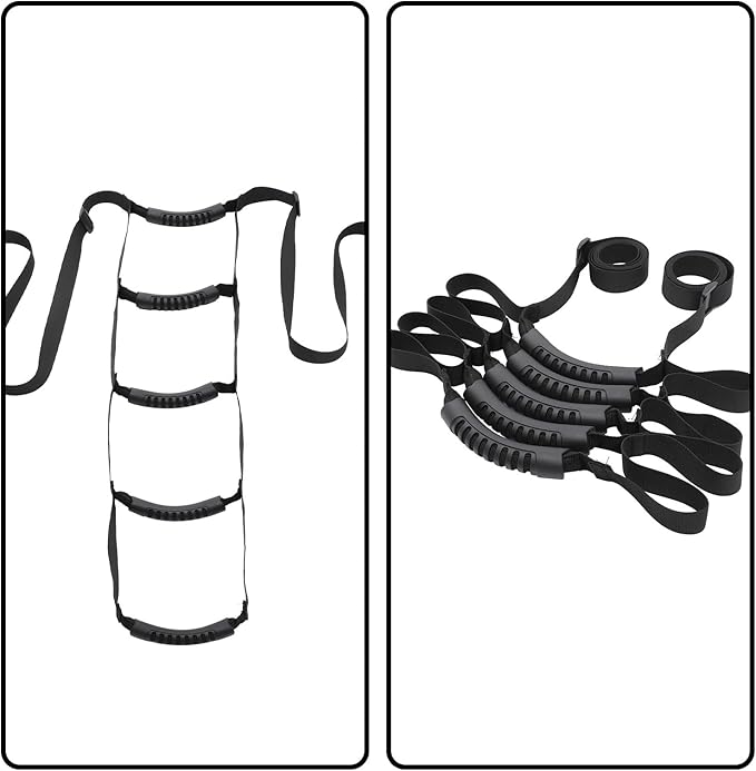 Adjustable Elderly Bed Ladder Pull Up Strap with Four-Layer Strength for Disabled and Seniors, Support Belt for Bed Mobility and Stand-Up Aid