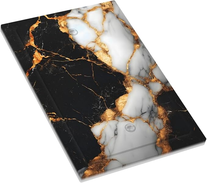 Decorative Light Switch Cover Plate Black Gold Marble 1 Gang No Device Single Blank Outlet Covers Wall Plate Switch Plate Covers for Country Bathroom Bedroom Decor