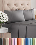 Twin 4 Piece Sheet Set - Cooling and Breathable Bed Sheets - Hotel Luxury Bed Sheets for Women, Men, Kids & Teens - Bedding with Deep Pockets & Easy Fit - Soft and Wrinkle Free - Twin Dark Grey Sheets