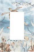 Decorative Outlet Covers Sea Turtle Coral Reef Nauticaltheme 1 Gang Single Rocker Light Switch Cover Plate Wall Plates GFCI Faceplate for Kids room Bathroom Decor