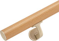 9FT Handrails for Indoor&Outdoor Stairs,Deck,Slope,Modern Aluminum Handrail Set, Wall-Mounted with Zinc-Alloy Brackets，Crafted from Aluminum Alloy (not Solid Wood) Rust-Free (Cherry Wood Grain, 9 FT)