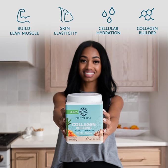 Vegan Collagen Protein Powder for Women Silica Plant Based Collagen Powder Churro Flavor with Vegan Hair Skin and Nails Vitamins Non-GMO No Added Sugar Soy Dairy & Gluten Free (Churro, 20 Servings)