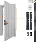 Door Armor MAX 5-Piece Kit - 46" Heavy Duty Steel Door Reinforcement System, Anti-Kick Security Plates for Jamb, Hinges & Lock, Easy 30-Min Install with Template, Corrosion Proof Black