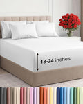 Extra Deep Cal King Sheet Set - 6 Piece Breathable & Cooling Sheets - Hotel Luxury Bed Sheets Set - Easy & Secure Fit - Soft, Wrinkle Free & Comfy Sheets Set - White Sheet Set with Extra Deep Pockets