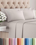 Queen 6 Piece Sheet Set - Cooling & Breathable Bed Sheets - Hotel Luxury Bed Sheets for Women, Men, Kids & Teens - Bedding w/Deep Pockets & Easy Fit - Soft & Wrinkle Free - Queen Light Grey Sheets